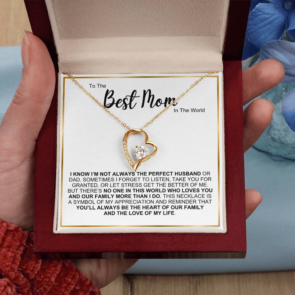 To The Best Mom In The World Forever Love Necklace