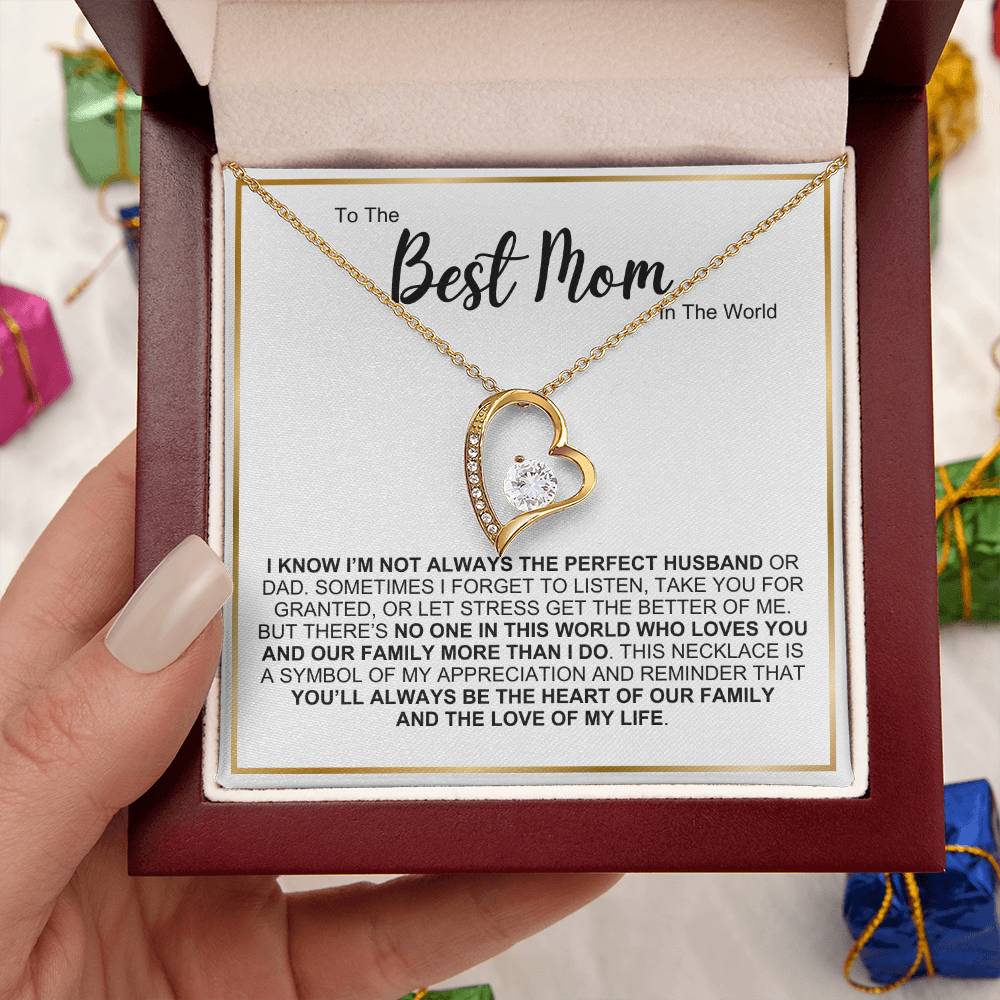 To The Best Mom In The World Forever Love Necklace