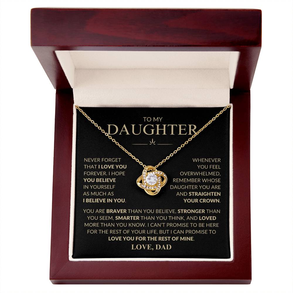 To My Daughter Never Forget That I Love You Love Dad | Love Knot Necklace