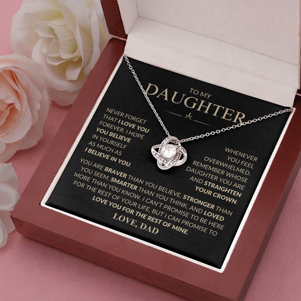 To My Daughter Never Forget That I Love You Love Dad | Love Knot Necklace