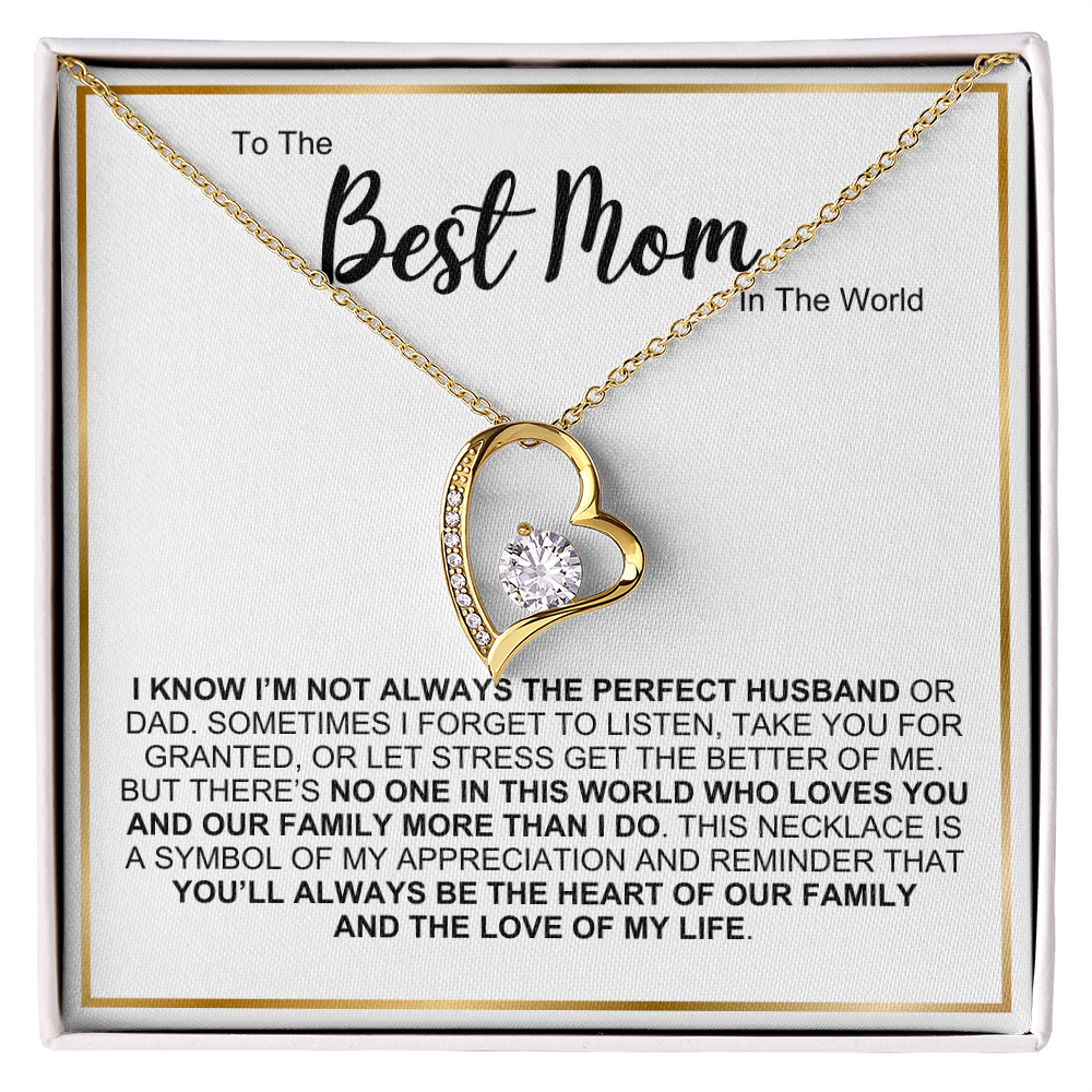 To The Best Mom In The World Forever Love Necklace