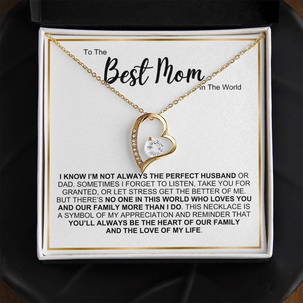 To The Best Mom In The World Forever Love Necklace