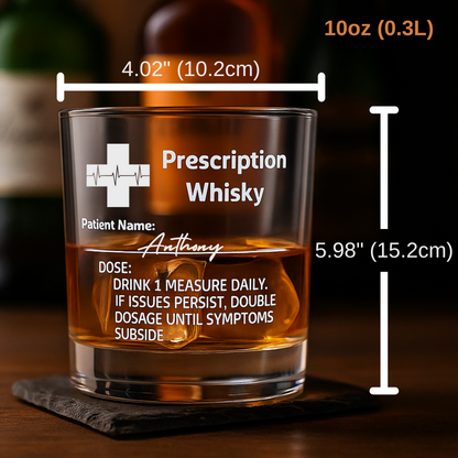 Personalized Funny Prescription Whisky Bourbon Whiskey Glasses | Father's Day Gift for Grandpa Dad