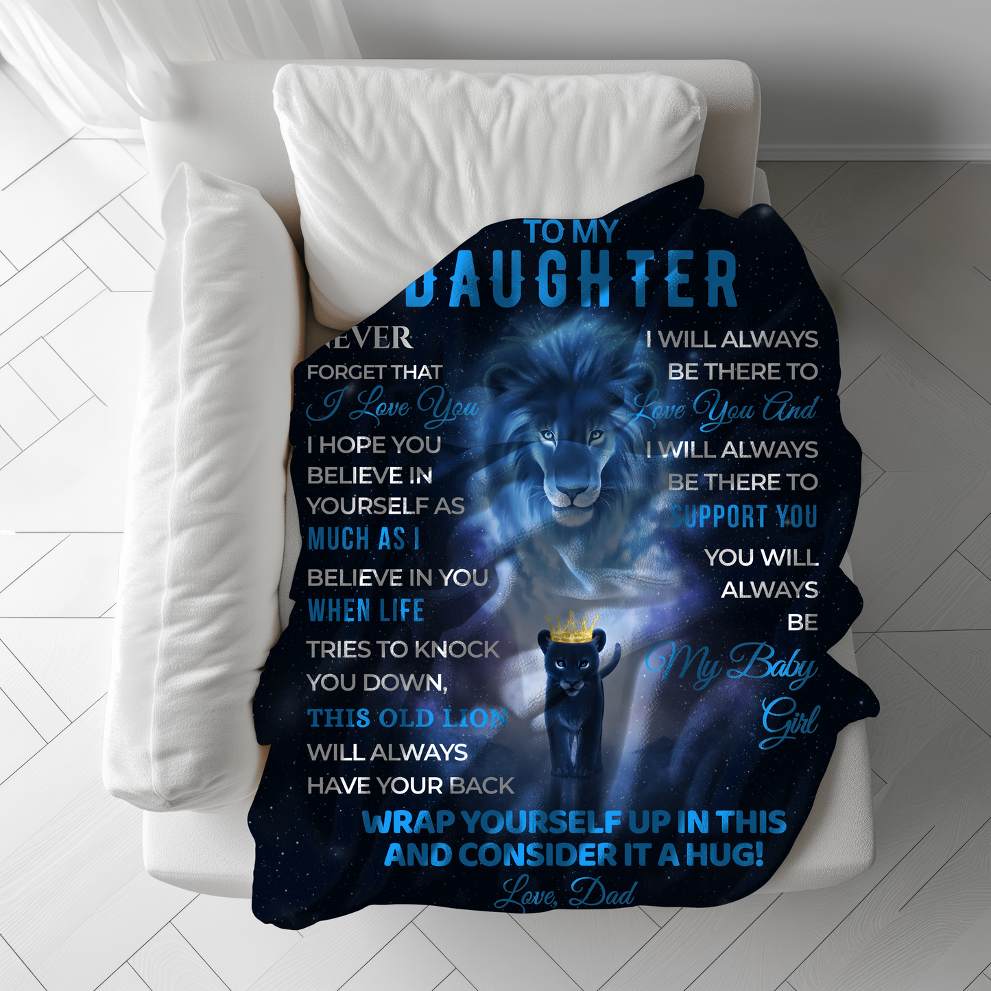 To My Daughter, Never Forget That I Love You Blanket From Dad
