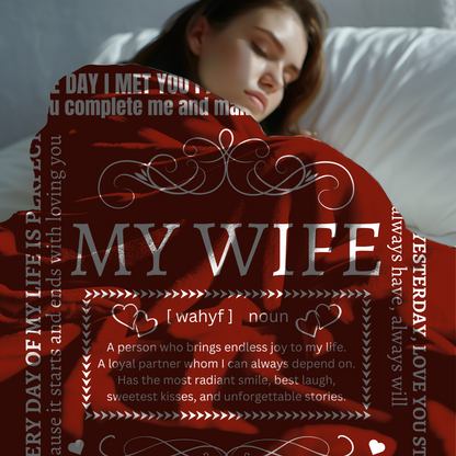 My Wife The Day I Met You I Found My Missing Piece Fleece | Sherpa Blanket