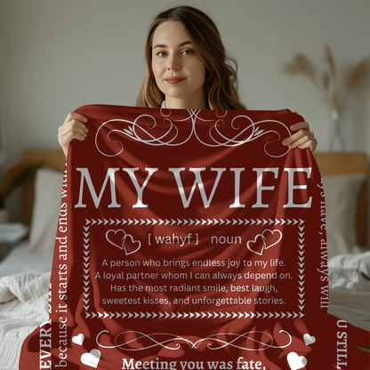 My Wife The Day I Met You I Found My Missing Piece Fleece | Sherpa Blanket