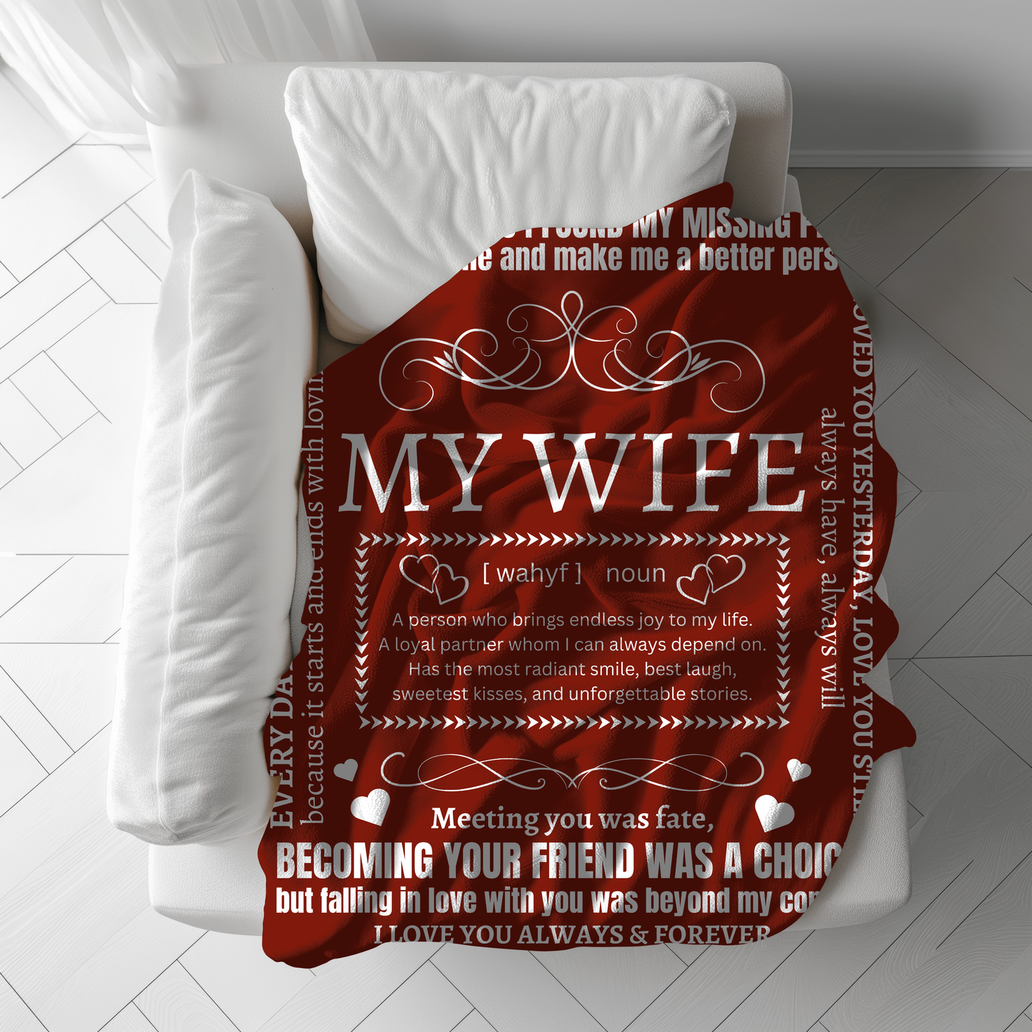 My Wife The Day I Met You I Found My Missing Piece Fleece | Sherpa Blanket