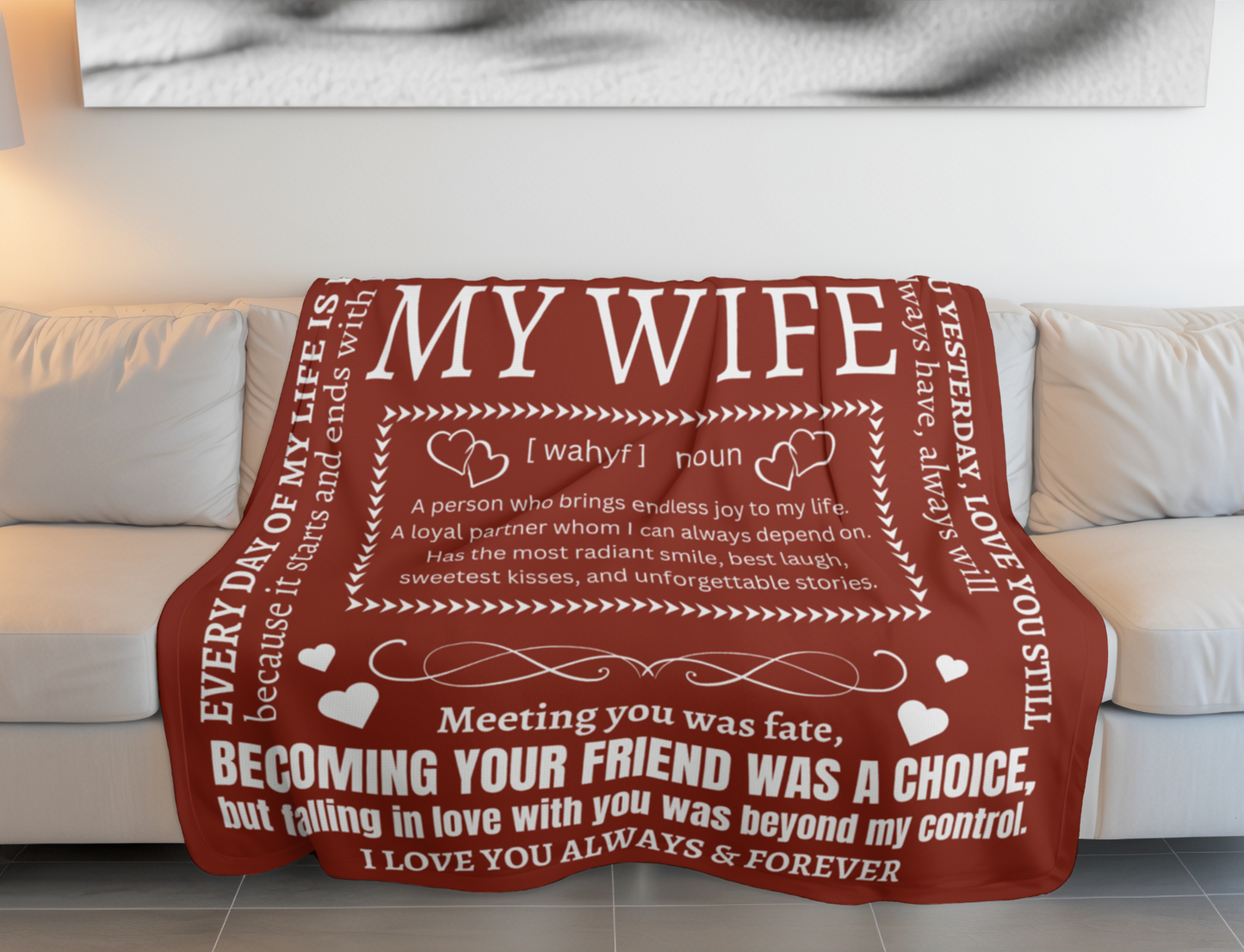 My Wife The Day I Met You I Found My Missing Piece Fleece | Sherpa Blanket