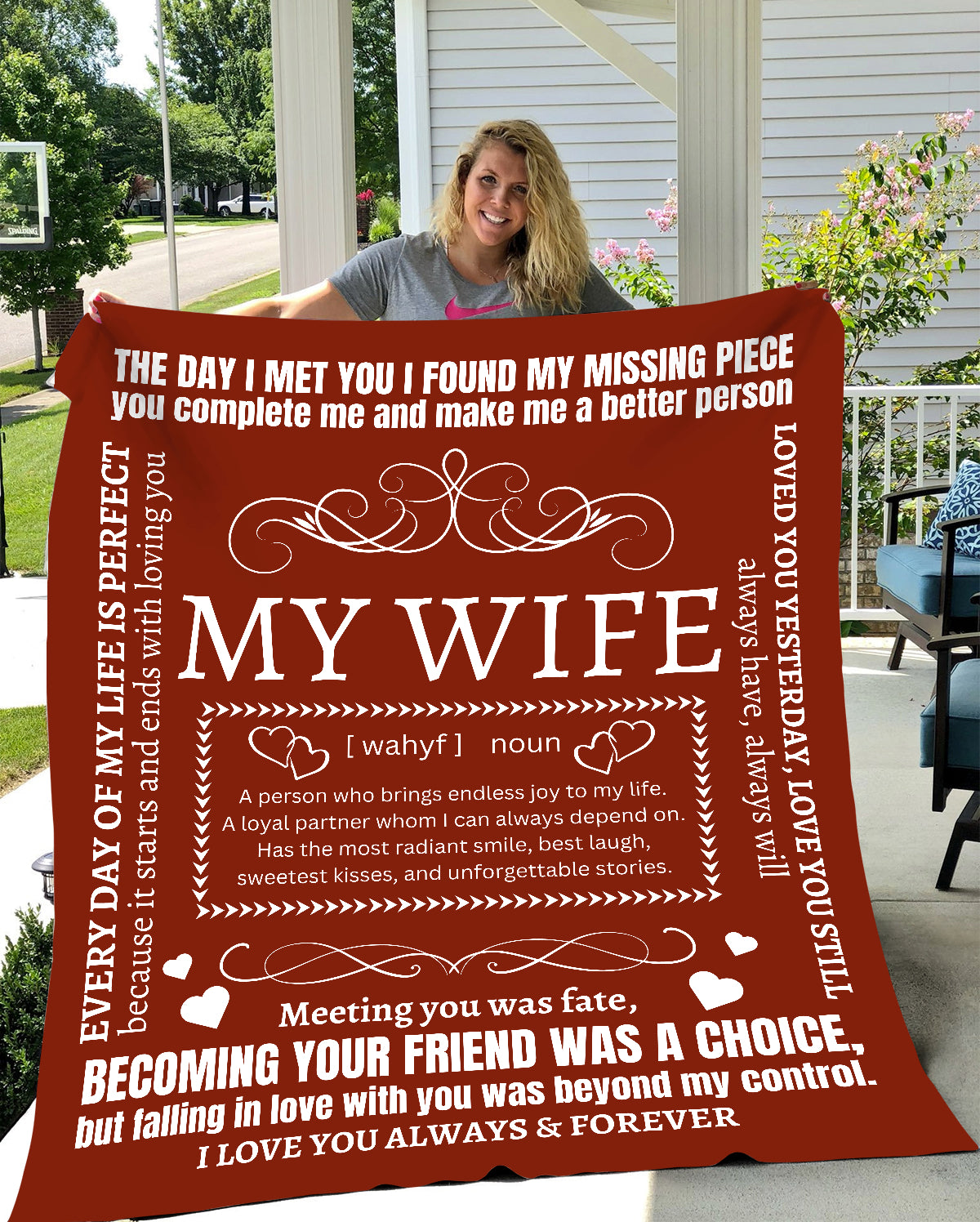 My Wife The Day I Met You I Found My Missing Piece Fleece | Sherpa Blanket