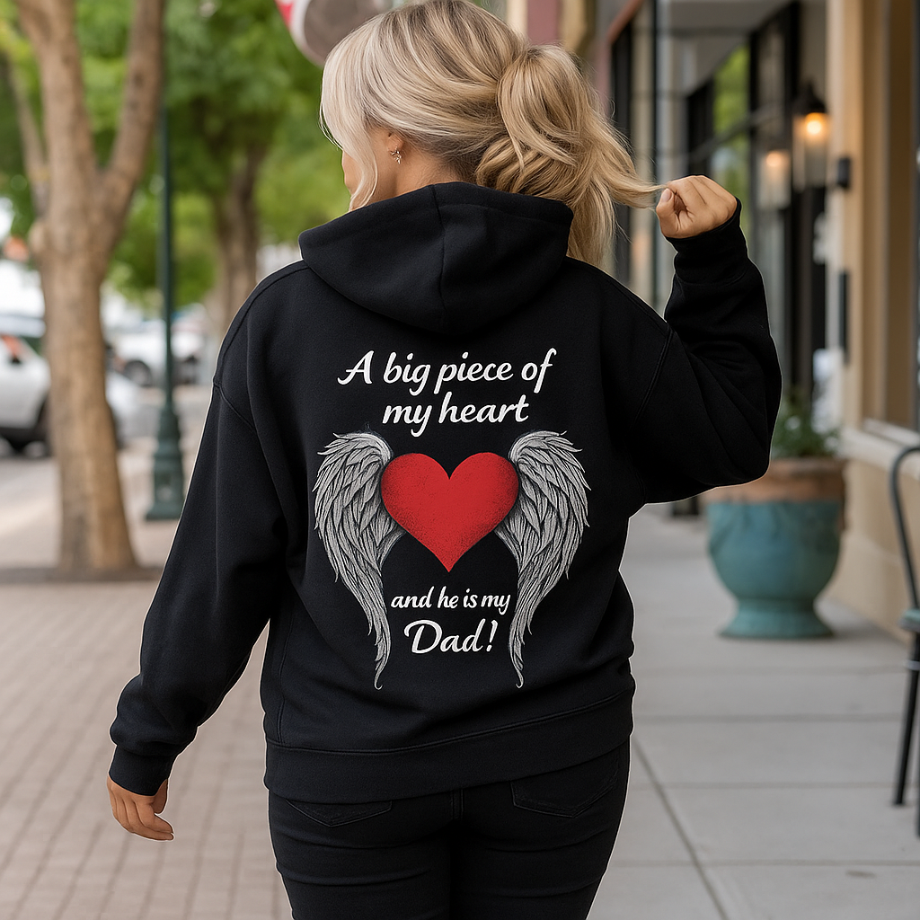 Big Piece Of My Heart Lives In Heaven Hoodie - Mom, Dad