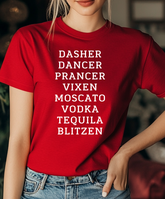 Reindeer Spirit Names Holiday Tshirt