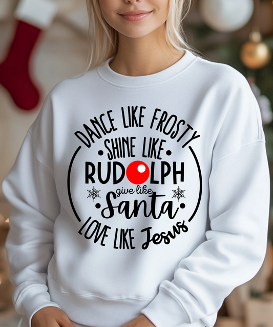 Frosty Rudolph Santa Jesus Sweatshirt | Christmas Shirt