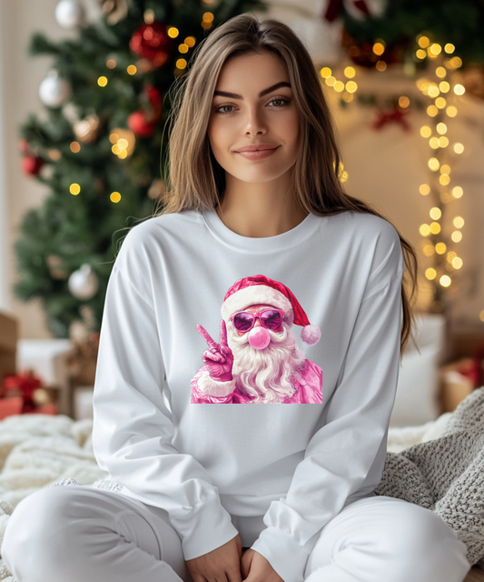 Pink Santa Claus Bubble Sweater