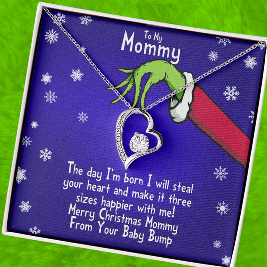 To My Mommy From Your Tummy Heart Necklace Gift Set