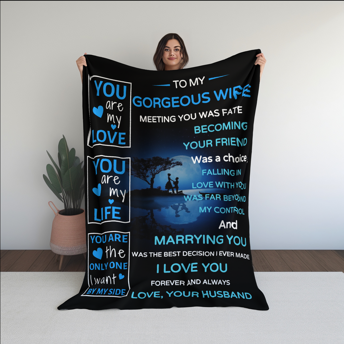 To My Gorgeous Wife | Meeting You Was Fate | Fleece | Sherpa Blanket