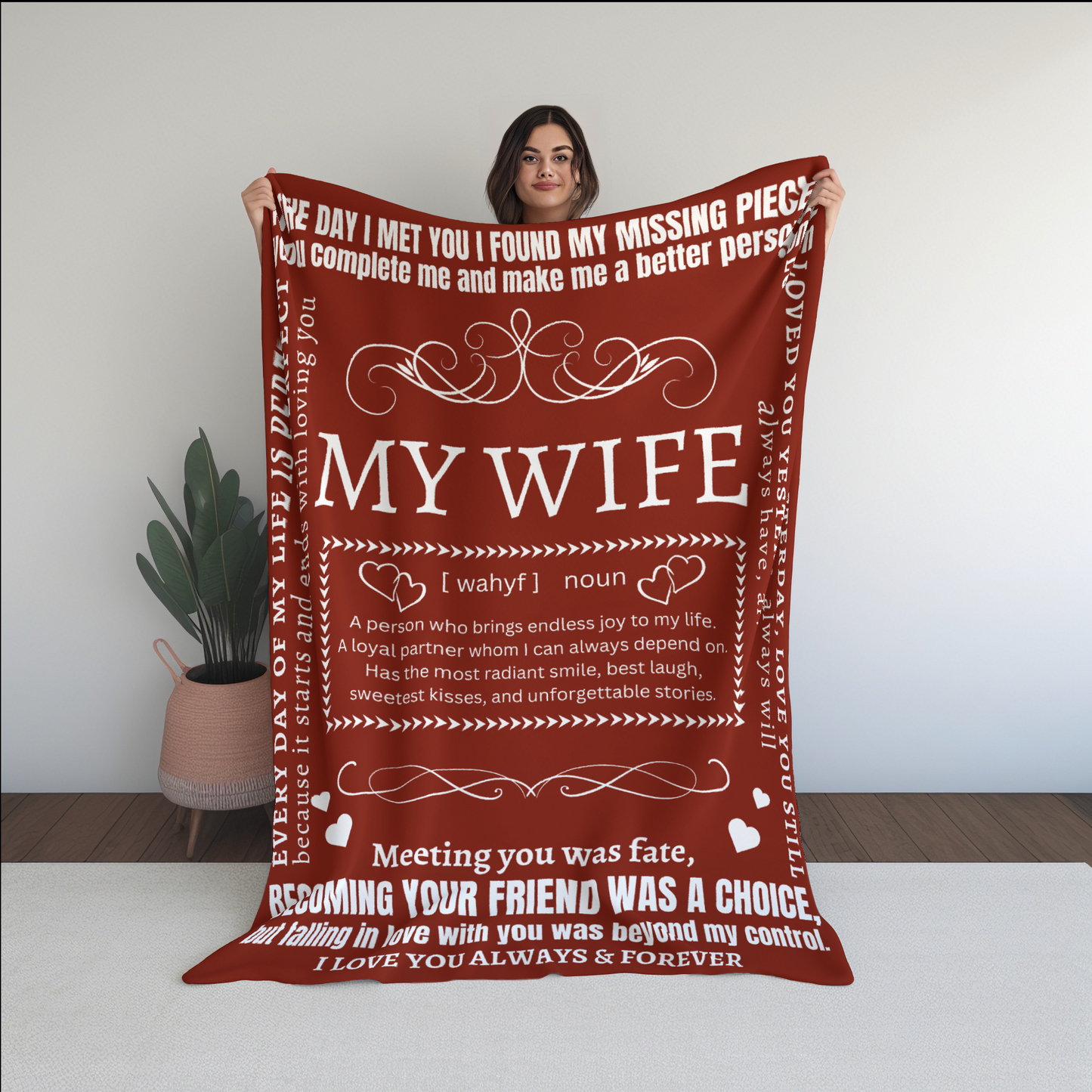 My Wife The Day I Met You I Found My Missing Piece Fleece | Sherpa Blanket