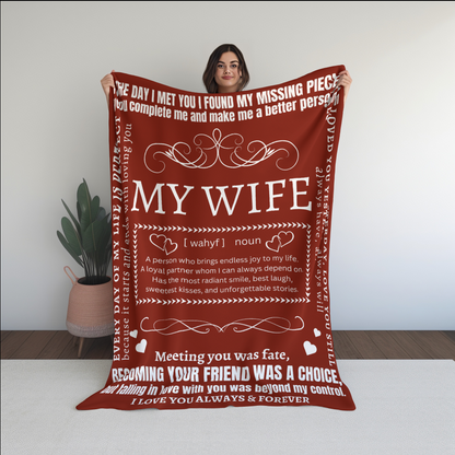 My Wife The Day I Met You I Found My Missing Piece Fleece | Sherpa Blanket