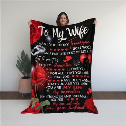 To My Wife | You Are My Life Fleece | Sherpa Blanket
