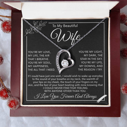 To My Beautiful Wife, My Love, My Life Necklace