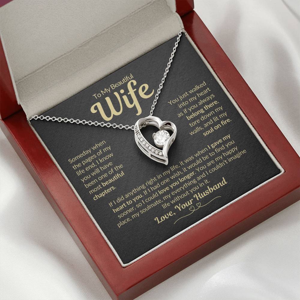 To My Beautiful Wife Love Husband | Forever Love Necklace