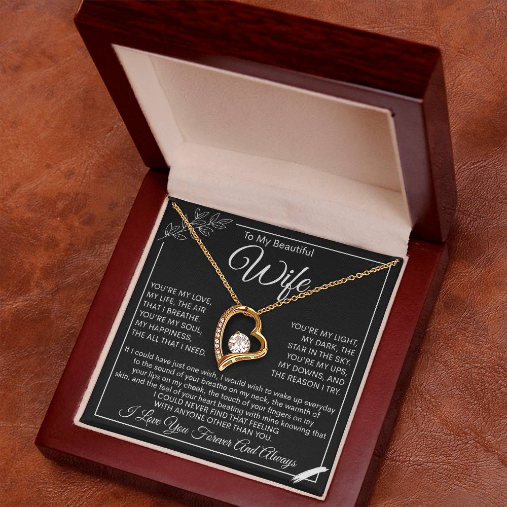 To My Beautiful Wife, My Love, My Life Necklace