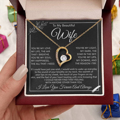 To My Beautiful Wife, My Love, My Life Necklace