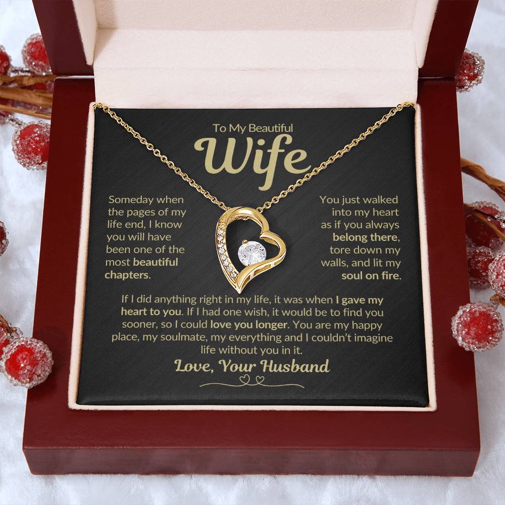 To My Beautiful Wife Love Husband | Forever Love Necklace