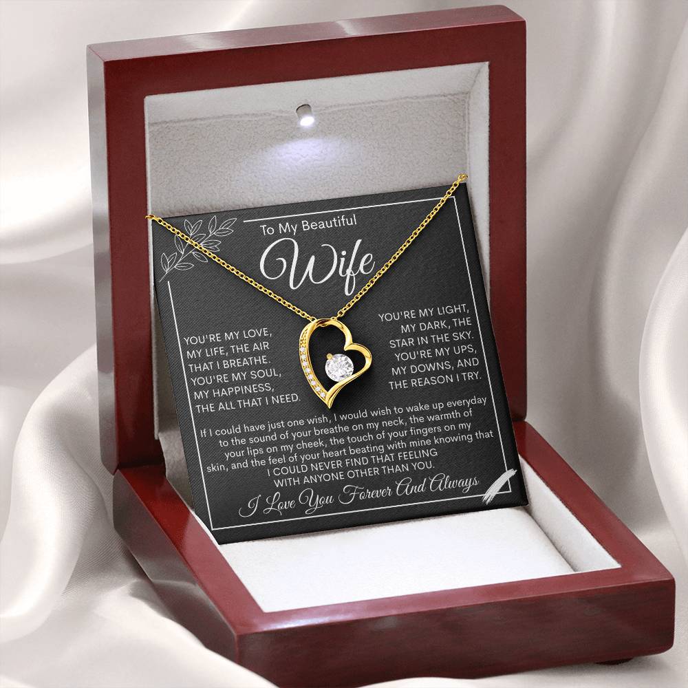 To My Beautiful Wife, My Love, My Life Necklace