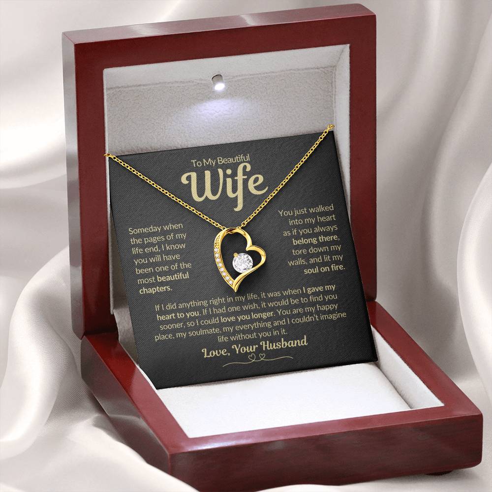 To My Beautiful Wife Love Husband | Forever Love Necklace