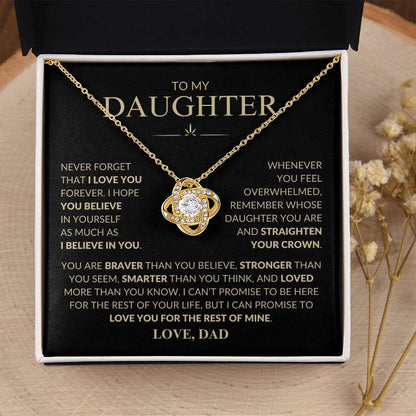 To My Daughter Never Forget That I Love You Love Dad | Love Knot Necklace