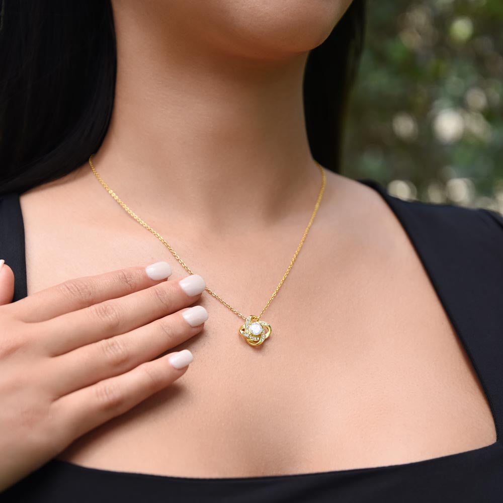 To My Beautiful Wife, My Dreams Came True The Day I Met You Love Knot Necklace