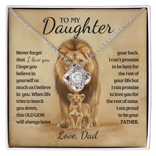 To My Daughter, Never Forget That I Love You Love Knot Necklace