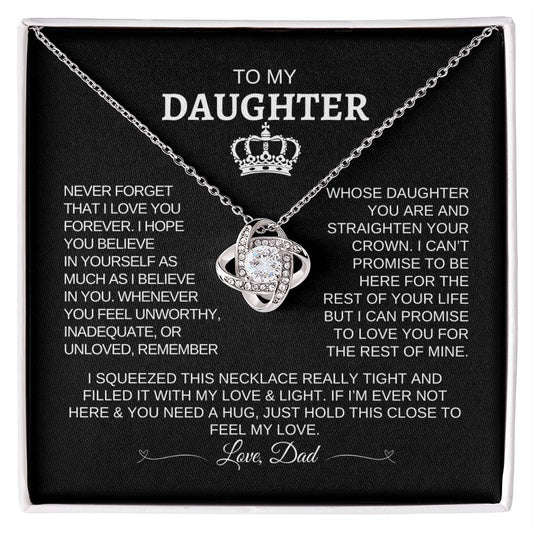 To My Daughter Love Dad Love Knot Necklace