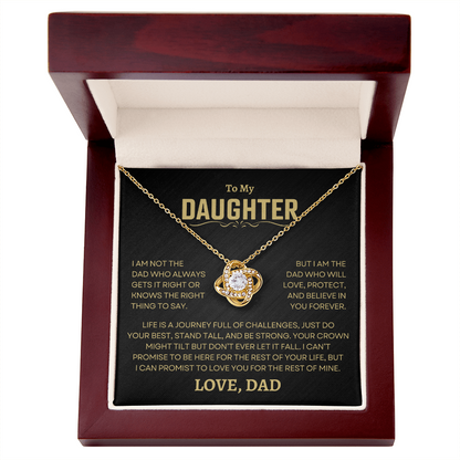 Gift For Daughter From Dad, "Love, Protect, And Believe In You" Love Knot Necklace Set