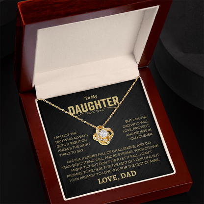 Gift For Daughter From Dad, "Love, Protect, And Believe In You" Love Knot Necklace Set