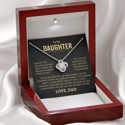Gift For Daughter From Dad, "Love, Protect, And Believe In You" Love Knot Necklace Set