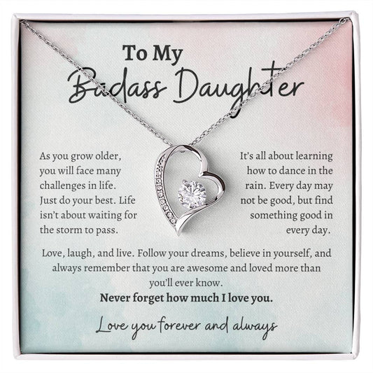 To My Badass Daughter Forever Love Necklace