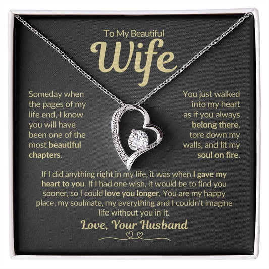 To My Beautiful Wife Love Husband | Forever Love Necklace