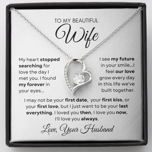 To My Beautiful Wife I'll Love You Always | Forever Love Necklace W