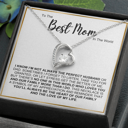 To The Best Mom In The World Forever Love Necklace
