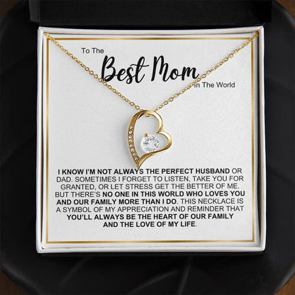 To The Best Mom In The World Forever Love Necklace