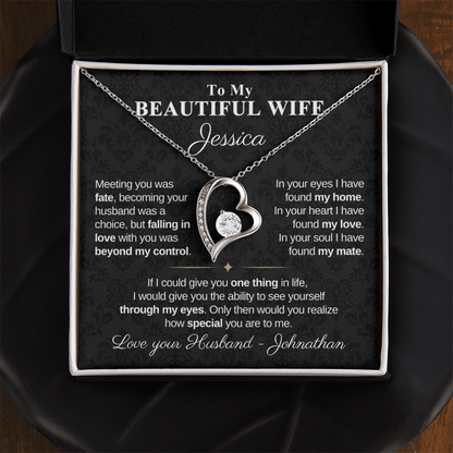 To My Beautiful Wife - Personalized Necklace W1