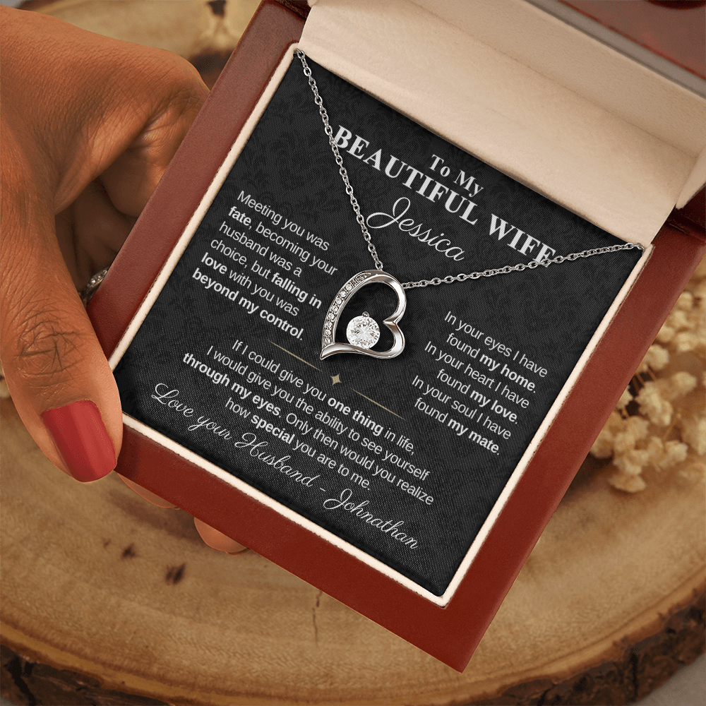 To My Beautiful Wife - Personalized Necklace W1