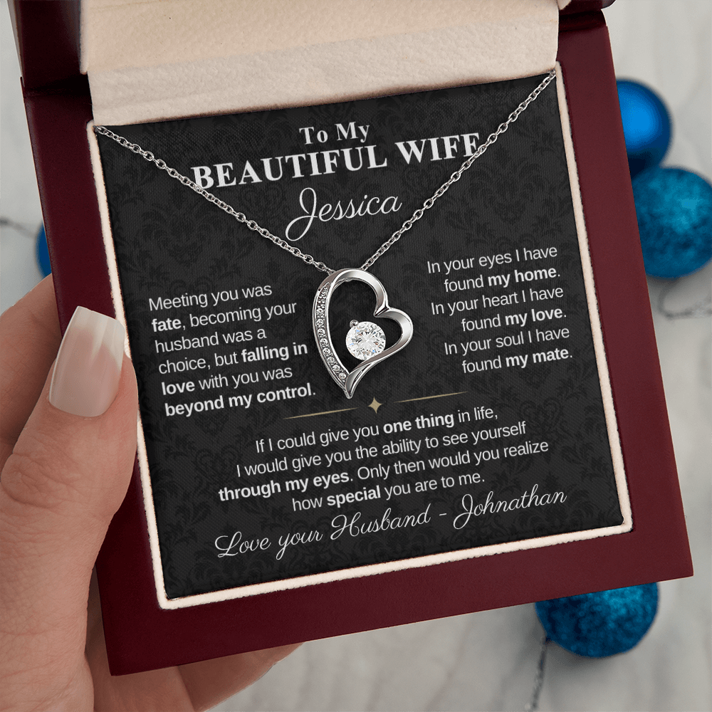 To My Beautiful Wife - Personalized Necklace W1
