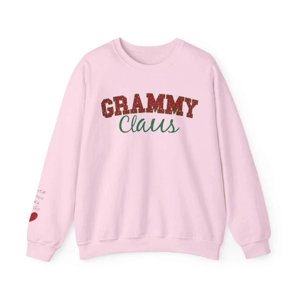 Personalized Grammy Claus With Grandkids Names Sweatshirt